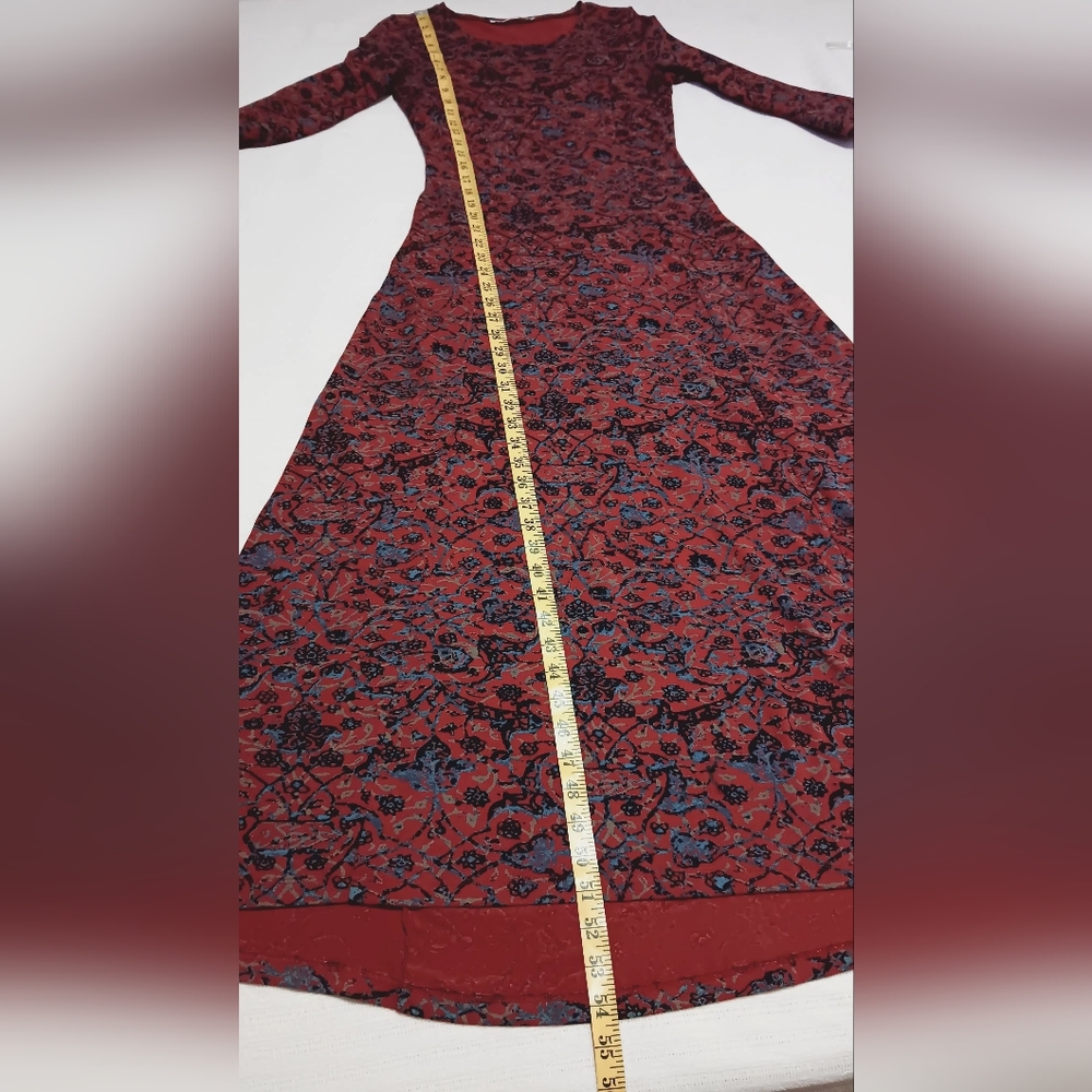 Peruvian Connection Souk Maxi Long Sleeve  Dress Vining Floral Print Size XS - Picture 10 of 12